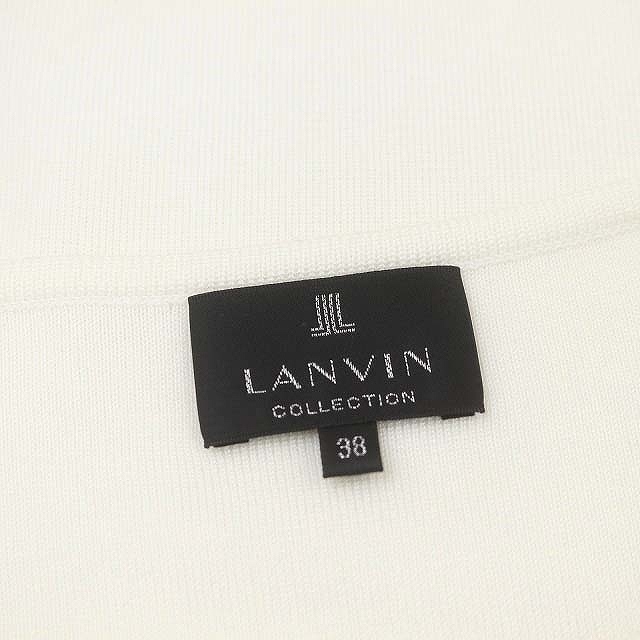 ランバン LANVIN コレクション COLLECTION チュールスリーブ ニットプルオーバー ボートネック 38 S アイボリー_画像3