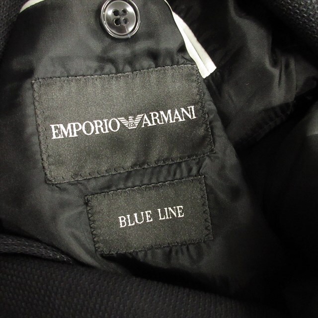 未使用品 エンポリオアルマーニ EMPORIO ARMANI BLUE LINE テーラード ジャケット ブレザー 無地 ピークドラペル 大きいサイズ 58 ネイビーの画像6