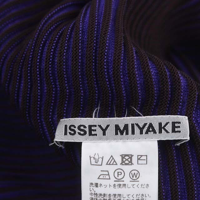 イッセイミヤケ ISSEY MIYAKE イッセイミヤケ ロングカーディガン コーディガン ウール 長袖 2 青紫 ブルーパープル /HS ■OS レディースの画像3