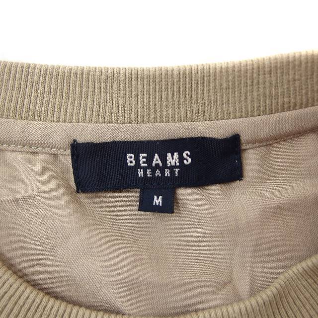  Beams Heart BEAMS HEART Short sleeve T-shirt cut and sewn ound-necked switch rib plain M beige /FT10 men's 