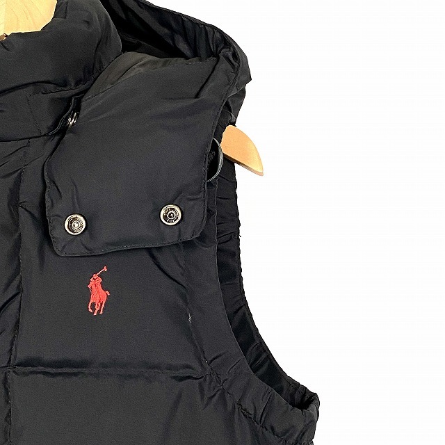  Polo Ralph Lauren POLO RALPH LAUREN 2way down vest outer Logo embroidery black black XS lady's 