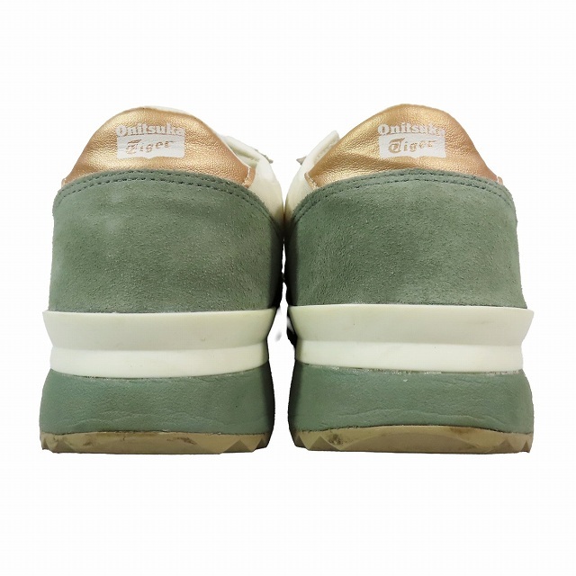 オニツカタイガー Onitsuka Tiger HSINTI スニーカー シューズ ナイロン スエード 24.0 CREAM LICHEN GREEN 1183A387/10 レディース_画像3