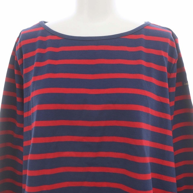  Le Minor Leminor border cut and sewn long sleeve 1 S navy blue navy red red /AT #OS lady's 