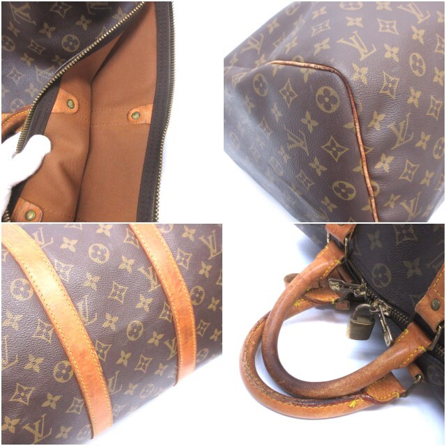 ルイヴィトン LOUIS VUITTON モノグラム キーポル 45 ボストンバッグ ハンドバッグ 南京錠付き 茶色 ブラウン M41428_画像5