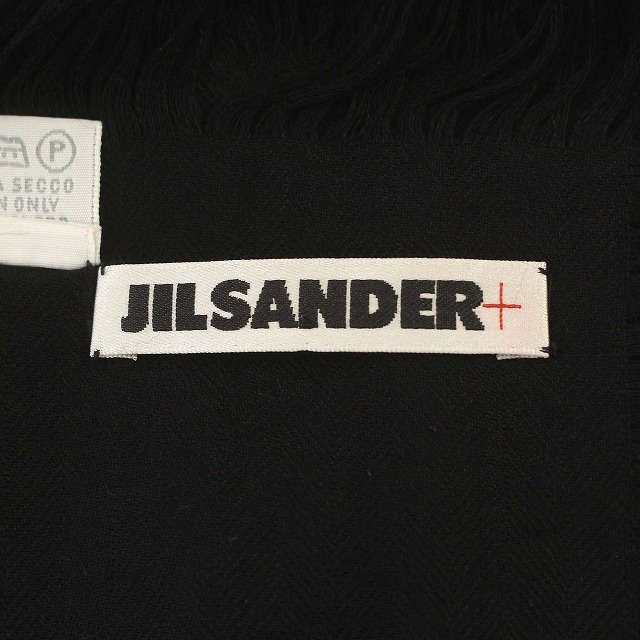 ジルサンダー JIL SANDER ストール カシミヤ混 シルク 大判 ショール 黒 ブラック /☆G レディースの画像3