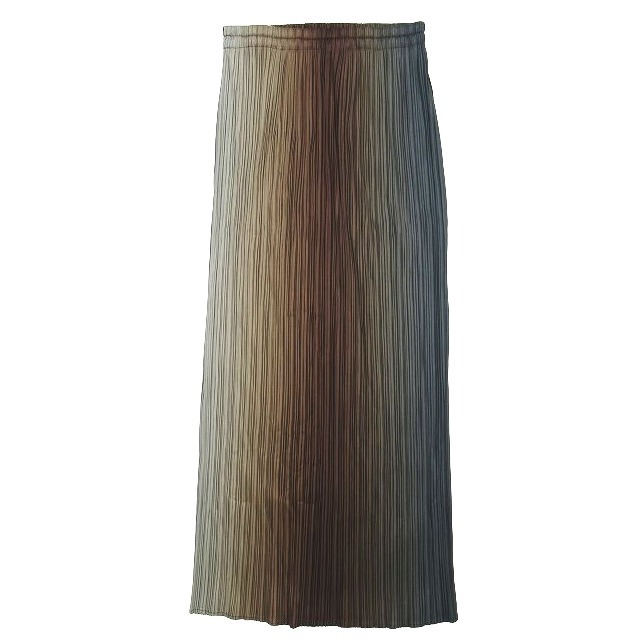 極美品 90s 1996 Vintage PLEATS PLEASE ISSEY MIYAKE 96ss グラデーション セットアップ ノースリーブ カットソー スカート 2 茶系 ◎ME4_画像6