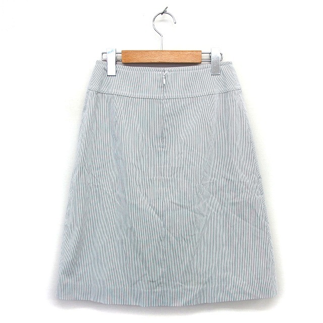  Courreges courreges skirt flair knee height cotton . stripe back Zip 36 gray /NT31 lady's 