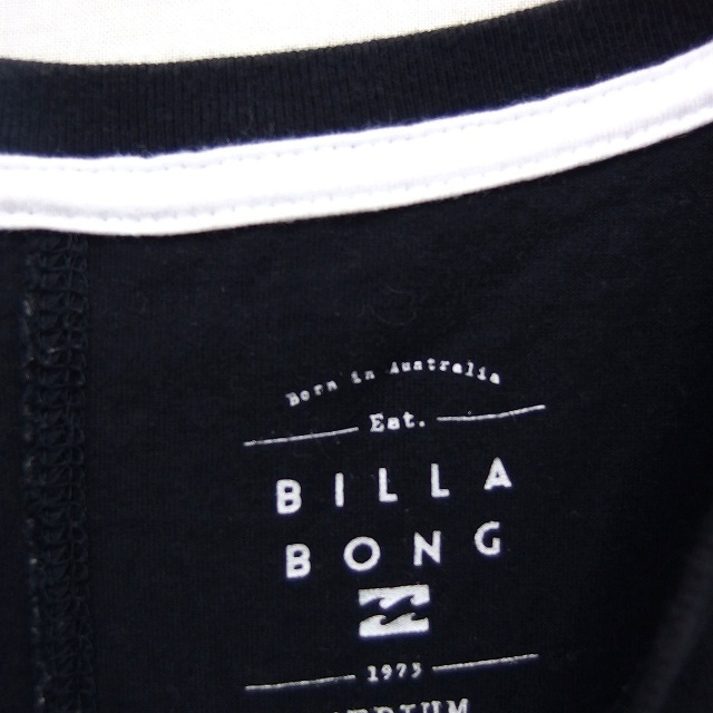 ビラボン BILLABONG ロゴプリント 半袖 Tシャツ カットソー 丸首 コットン 綿 サーフブランド M ブラック 黒 /FT4 メンズ_画像3