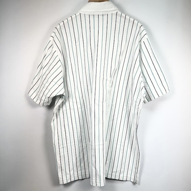マンシングウェア MUNSINGWEAR ポロシャツ トップス 半袖 ストライプ ホワイト グリーン 3L メンズ_画像2