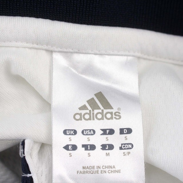 アディダス adidas ポロシャツ 半袖 パフォーマンスロゴ ポリエステル S 白 ネイビー /☆G メンズ_画像3