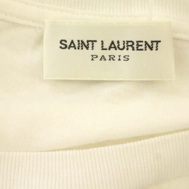 サンローラン パリ SAINT LAURENT PARIS Tシャツ 半袖 コットン ハート カットソー S 白 ホワイト_画像3