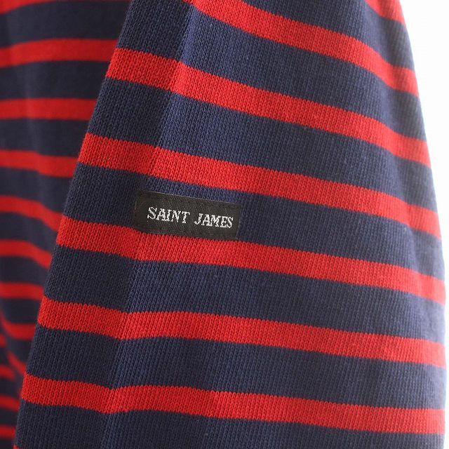 セントジェームス SAINT JAMES バスクシャツ ボーダー ボートネック カットソー 長袖 ロンT 5 ネイビー 赤_画像5