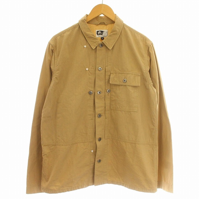 エンジニアードガーメンツ Engineered Garments 旧タグ ミリタリー ジャケット リップストップ 長袖 M ベージュ_画像1