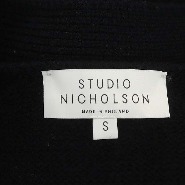 スタジオニコルソン STUDIO NICHOLSON ウール ニット カーディガン 深V 長袖 S 黒 ブラック /HS ■OS ■AD メンズ_画像3