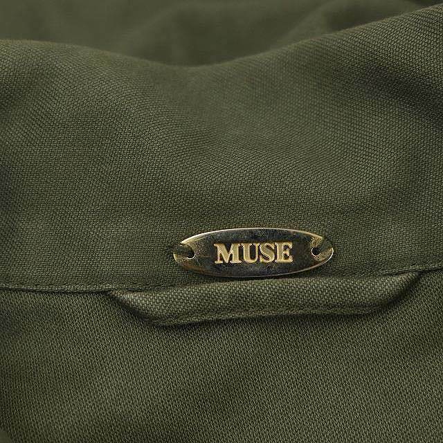ミューズ ドゥーズィエム クラス MUSE de Deuxieme Classe 22SS military シャツジャケット ミリタリー オーバーサイズ コットン F カーキ_画像3
