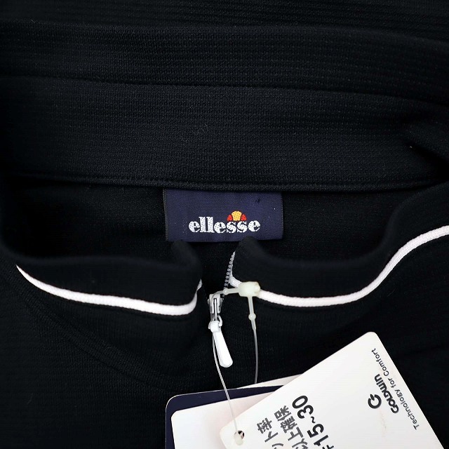  не использовался товар ellesse ellesse UV уход теннис половина Zip футболка с длинным рукавом cut and sewn tops черный PM женский 