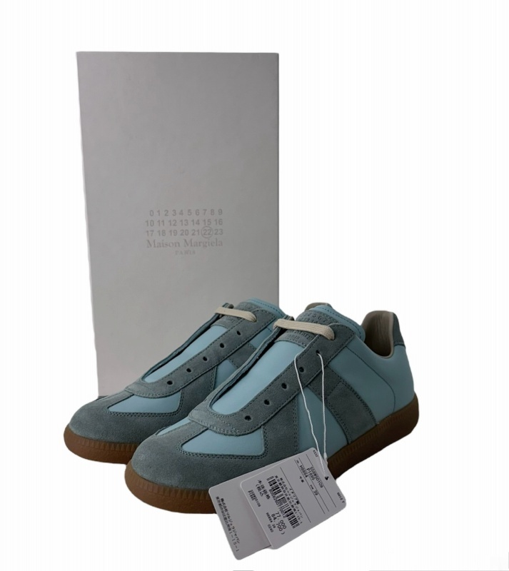 未使用品 メゾンマルジェラ 22 Maison Margiela 22 Sneakers S058-MM FEMALE SHOES AVP レザー スニーカー 39 ブルー S58WS0109■GY33 レデ_画像9