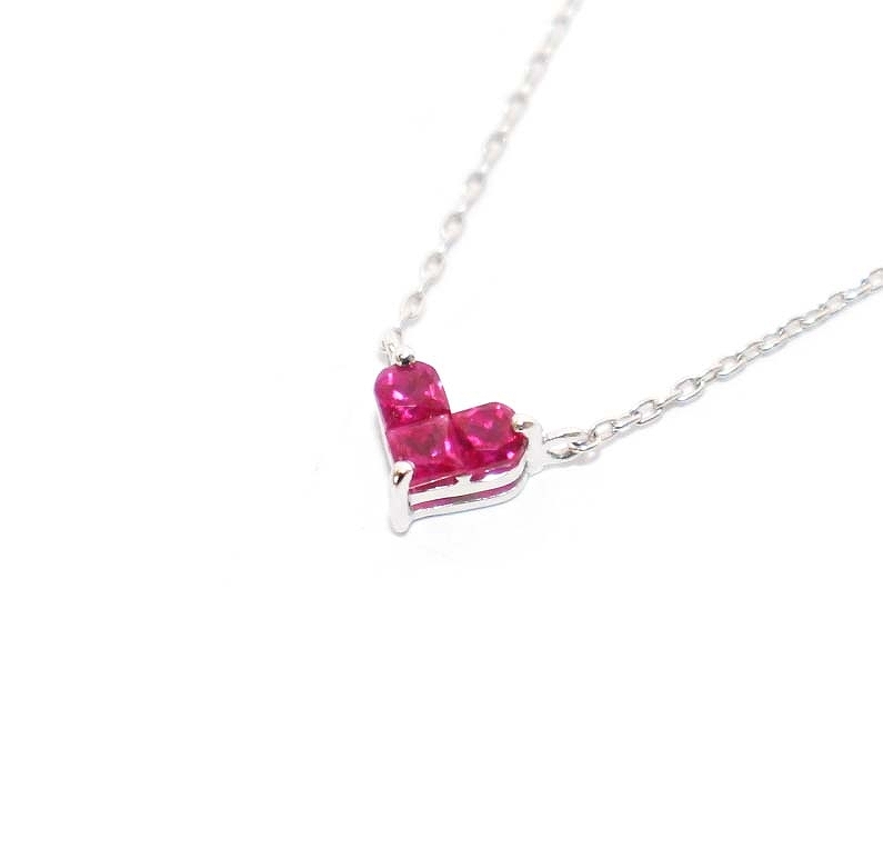 品良く着こなすため ルビー ペンダント ミステリアスハートネックレス JEWELRY STAR スタージュエリー 0.15ct 赤 レッド ホワイトゴールド K18WG ネックレス、ペンダント、チョーカー