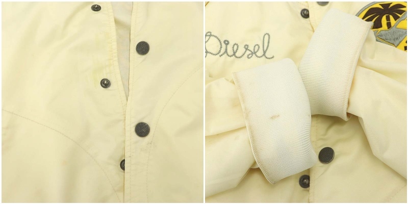 ディーゼル DIESEL ブルゾン ジャケット 刺繍 ナイロン スナップボタン M クリーム色 /MI メンズの画像9