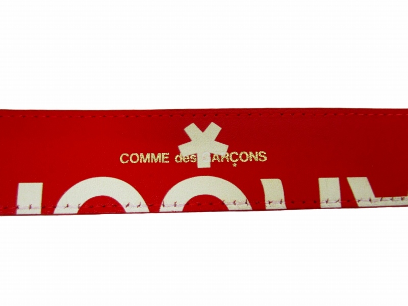 コムデギャルソン COMME des GARCONS HUGE LOGO BELT レザーベルト SA0911HL M 赤 レッド メンズの画像2