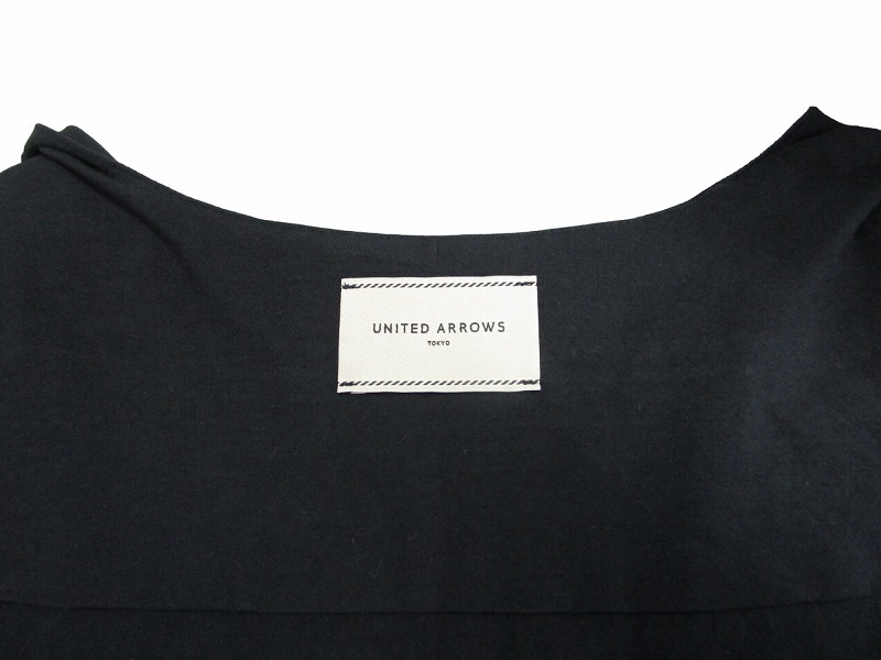 未使用品 ユナイテッドアローズ UNITED ARROWS タグ付き 近年モデル ロング シャツワンピース 1526-216-3405-0970 黒 ブラック EUR40 L_画像6