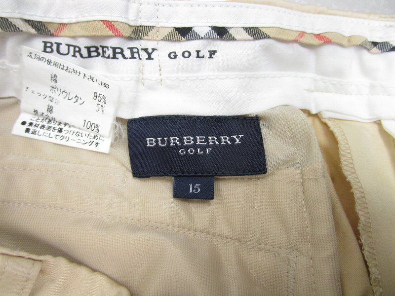 バーバリーゴルフ BURBERRY GOLF スラックス スリット タック 入り ウエストゴム 肌色 ベージュ 15 約Lサイズ相当 ベージュ ■GY14 レディ_画像6