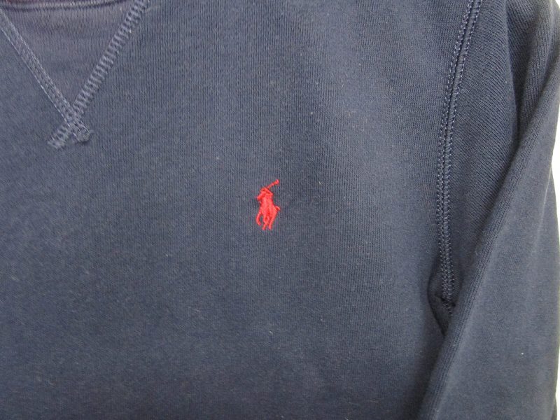 ポロ ラルフローレン POLO RALPH LAUREN トレーナー 刺繍 ロゴ 紺 ネイビー S ■GY14 キッズ_画像4