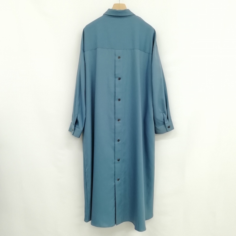  Rose Bud ROSE BUD 600-9240052 beautiful goods long One-piece back button polyester rayon long sleeve F blue lady's 