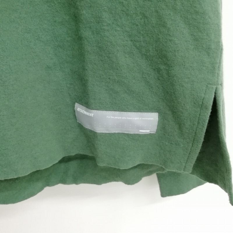  Attachment ATTACHMENT 20AW AJ03-23 hard melt n smooth crew neck do Le Mans L/S cut and sewn tops beautiful goods long sleeve 4 green 