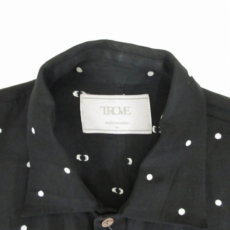 トローヴ TROVE シャツ ジャケット 長袖 ドット柄 内ポケット ブラック 黒 40 約Mサイズ 0324 メンズの画像8