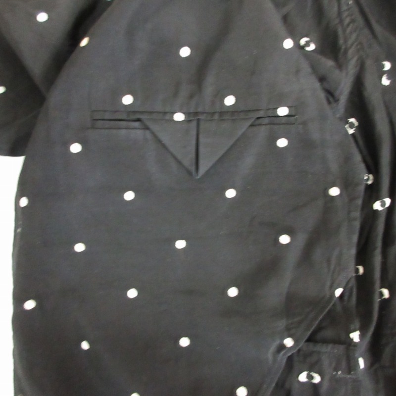 トローヴ TROVE シャツ ジャケット 長袖 ドット柄 内ポケット ブラック 黒 40 約Mサイズ 0324 メンズの画像5