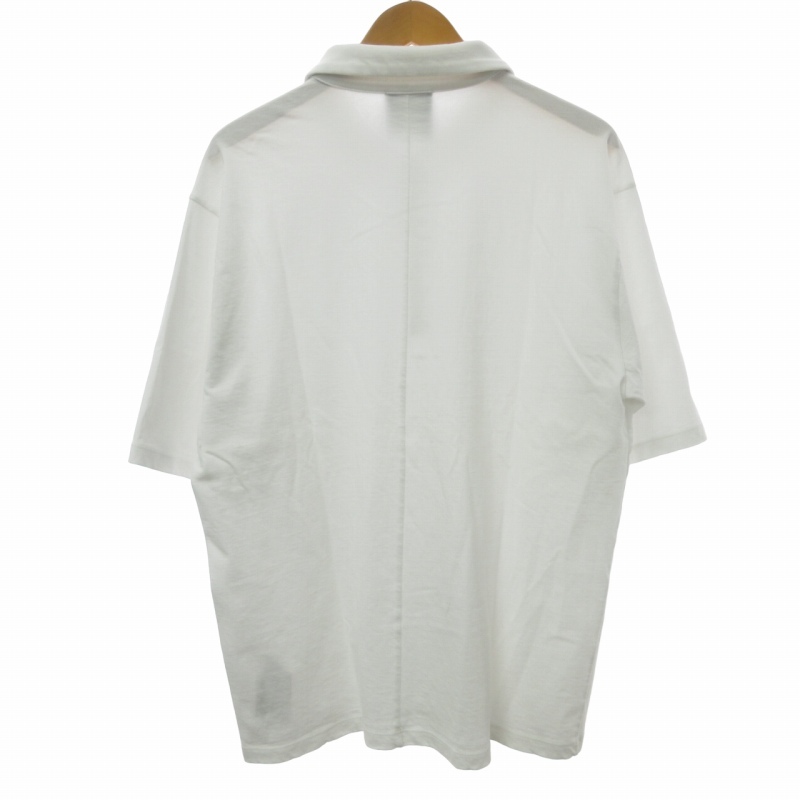エイトン ATON 近年モデル ポロシャツ カットソー 半袖 日本製 KK AG IM 5042 ホワイト 白 04 約Mサイズ 0329 メンズ_画像2