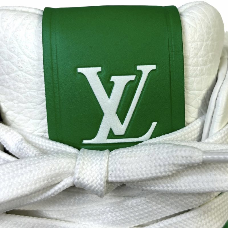 ルイヴィトン LOUIS VUITTON 草間彌生 LV TRAINER スニーカー ドット レザー 6.5 25.5cm 白 緑 ホワイト グリーン DD 1202 メンズ_画像7