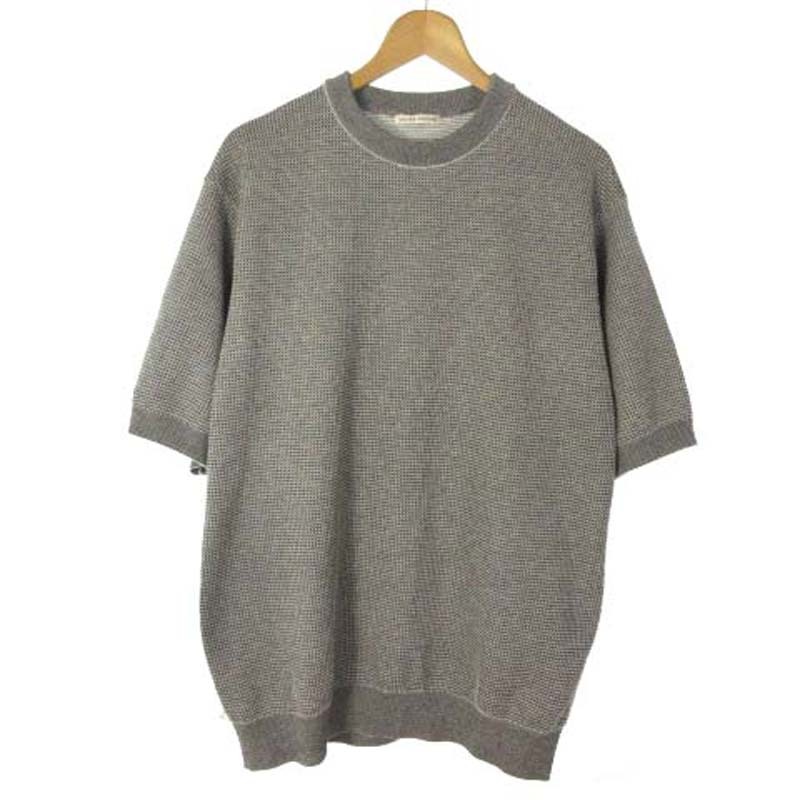 ユナイテッドアローズ UNITED ARROWS 近年モデル ニットソー Tシャツ カットソー 半袖 グレー L メンズ_画像1