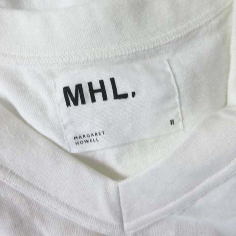 マーガレットハウエル MHL. 近年モデル Ｔシャツ カットソー 半袖 Vネック 無地 白 ホワイト 2 レディース_画像5