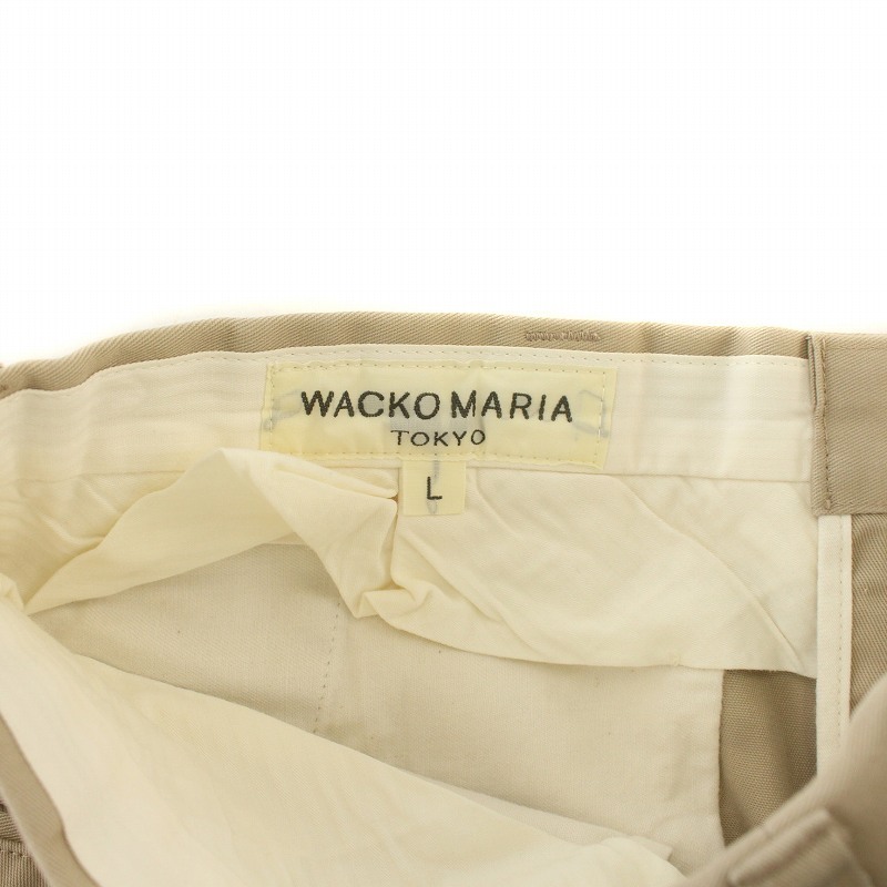 ワコマリア WACKO MARIA ショートパンツ ショーツ ロゴ刺繍 ジップフライ L 茶 ブラウン /IR ■GY03 メンズの画像4
