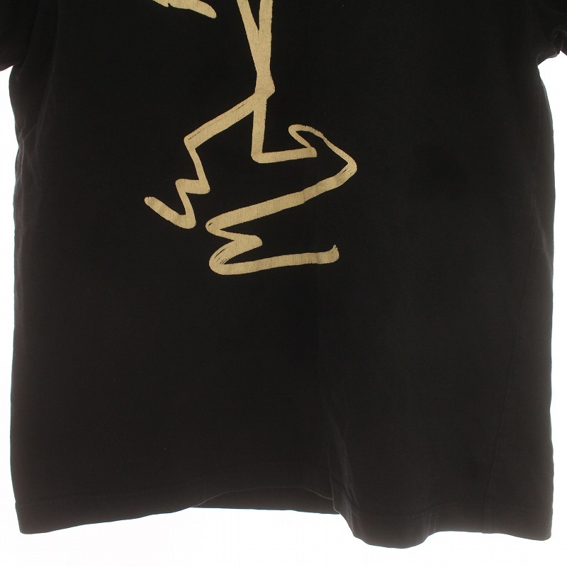アキラナカ AKIRANAKA Tシャツ カットソー 半袖 フェイスプリント クルーネック 1 S 黒 ブラック AS2016-BK /IR ■GY30 メンズ_画像6