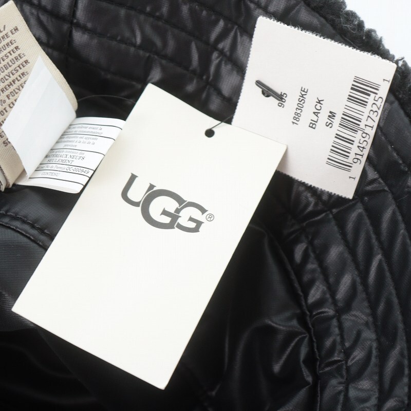 未使用品 アグ オーストラリア UGG australia フェイクファー バケットハット 帽子 ロゴ S 黒 ブラック 18830SKE /SI19 レディース_画像8