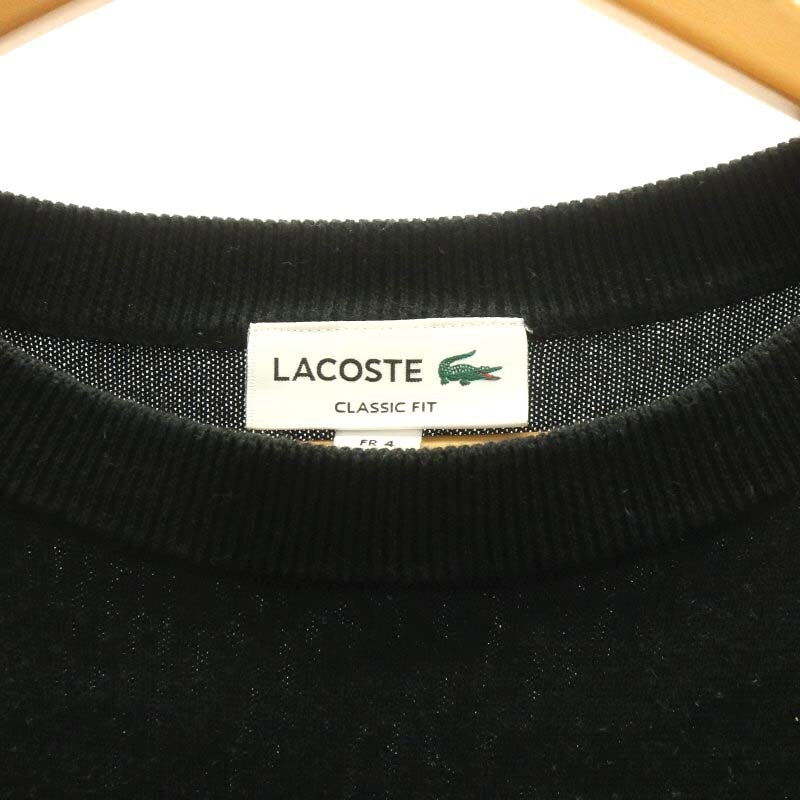 ラコステ LACOSTE コットンニットポケットTシャツ セーター 半袖 ワッペン 4 黒 ブラック /NR メンズ_画像3