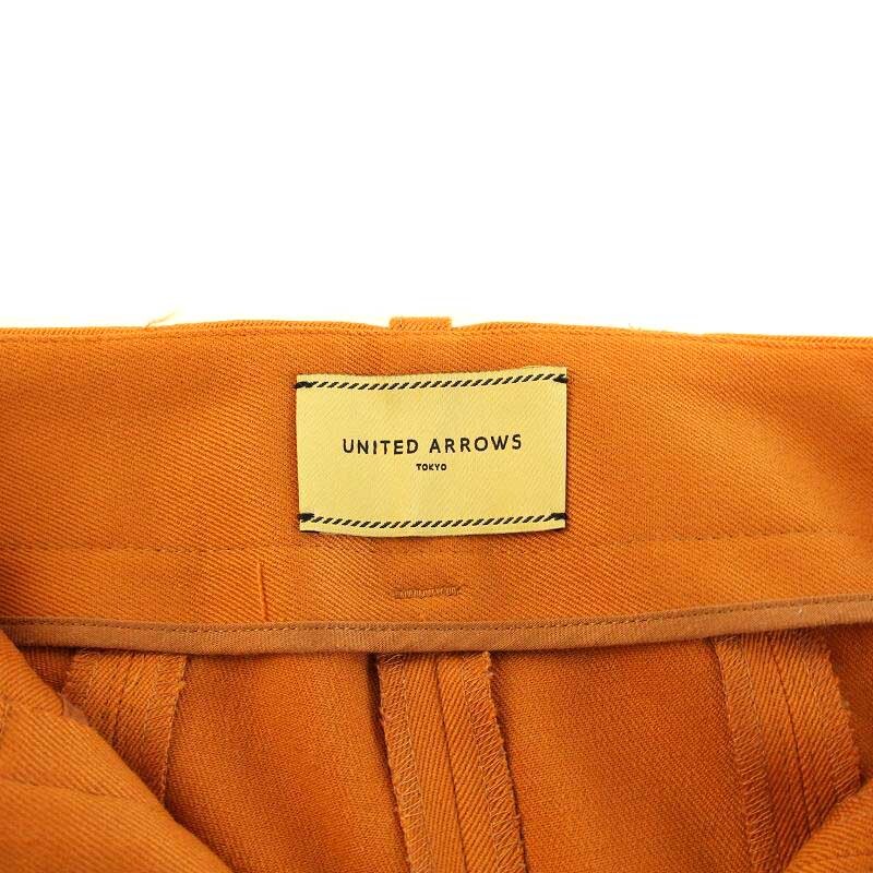 ユナイテッドアローズ UNITED ARROWS クロップドパンツ ストレートパンツ ジップフライ 36 S オレンジ /KQ レディース_画像3