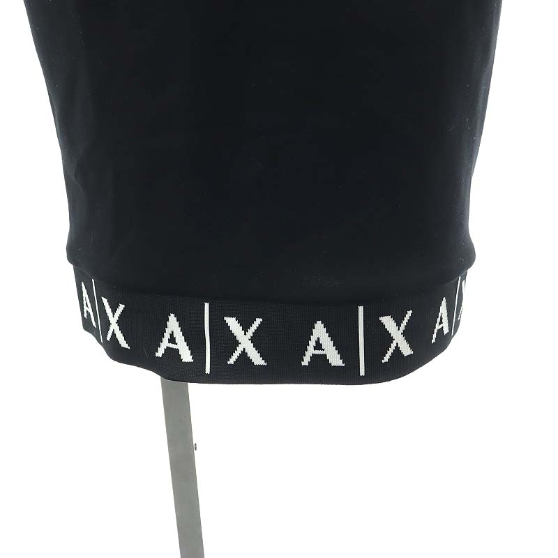  Armani Exchange 22AW талия Mark Logo blau Gin g One-piece колени длина длинный рукав XS чёрный белый черный белый /MI #OS женский 