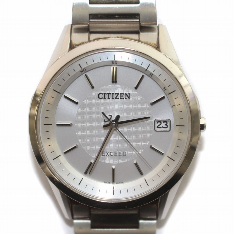 シチズン CITIZEN EXCEED エクシード エコドライブ 腕時計 ウォッチ クォーツ シルバー色 文字盤白 ホワイト H110-T020011 /IR メンズ_画像1