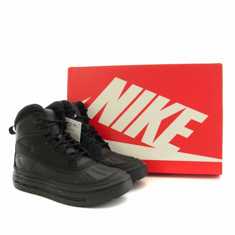 ナイキエーシージー NIKE ACG J Woodside 2 HIGH ACG スニーカー シューズ レザー ラバー タグ付き US4Y 23.0cm 黒 ブラック キッズ_画像8