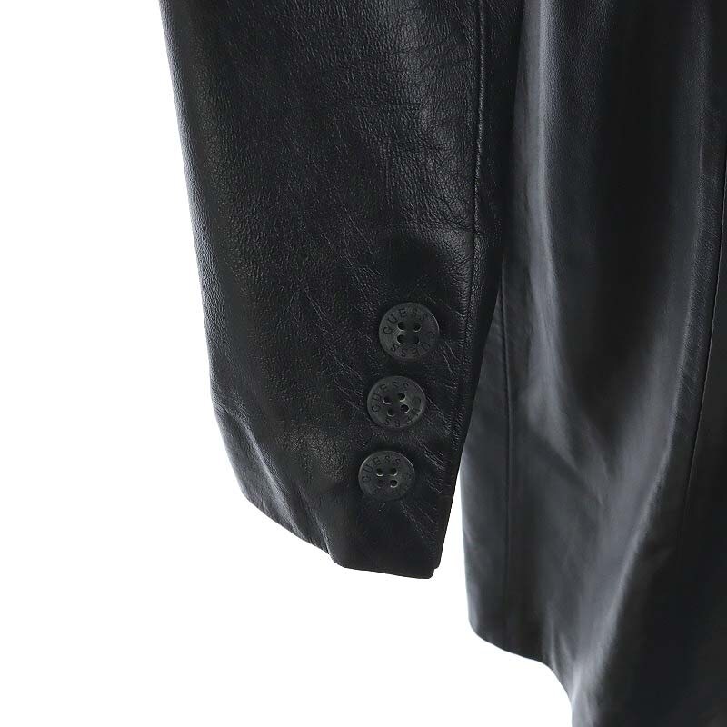 ゲス GUESS jeans チェスターコート ロング シープスキン L 黒 ブラック /AT レディース_画像7