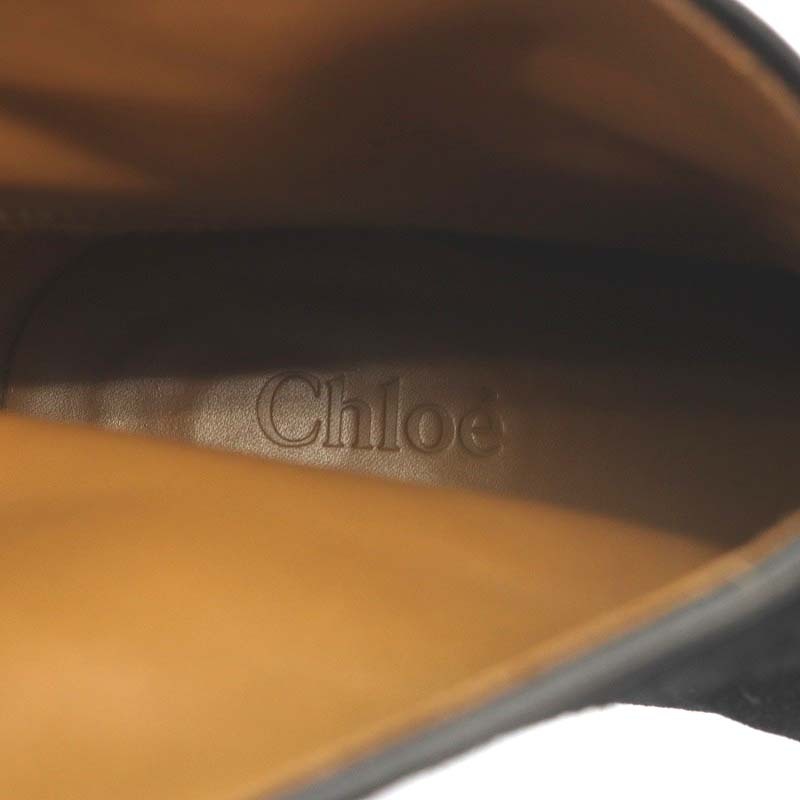 クロエ CHLOE ブーツ ショート ハイヒール スエード レザー 切替 35 22cm 黒 ブラック /YO11 レディース_画像5