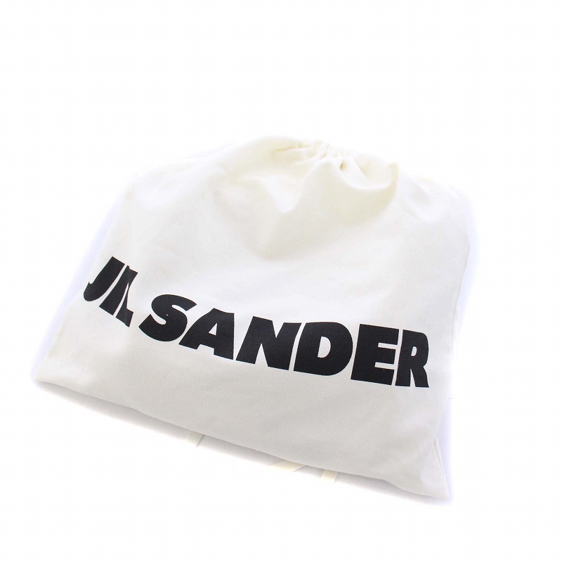 ジルサンダー JIL SANDER ドローストリングショルダーバッグ 巾着 レザー 白 オフホワイト /KH レディース_画像7