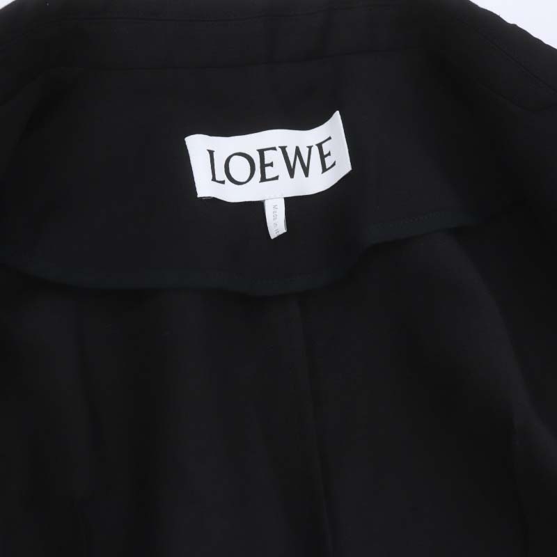 ロエベ LOEWE リネンブレンドカットアウトタイスリーブコート スプリングコート 薄手 34 黒 ブラック /HS ■OS レディースの画像3