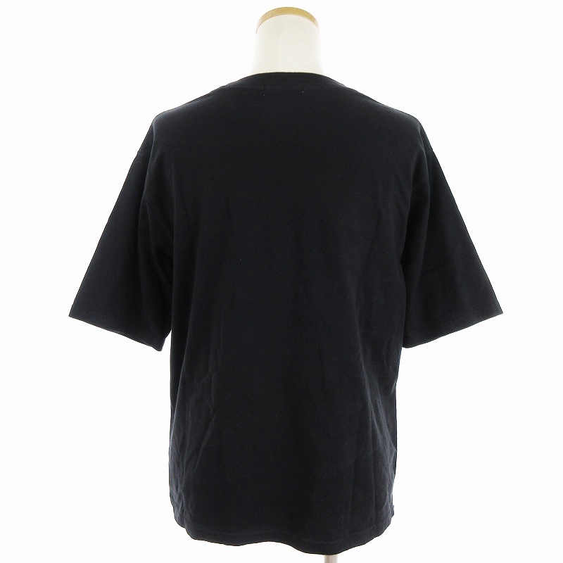 クラネ CLANE Tシャツ カットソー 半袖 スモール ロゴ プリント クルーネック ブラック 黒 1 S位 レディース_画像3