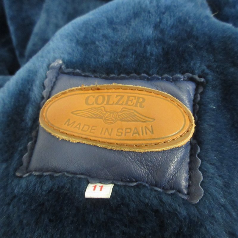 koru The - COLZER Ram fur mouton coat jacket Spain made navy blue navy series 11 number approximately L size IBO50