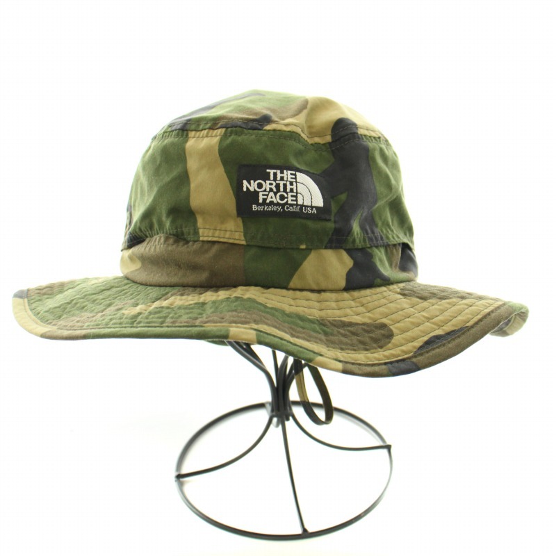 ザノースフェイス Horizon Hat ホライズンハット サファリハット 帽子 カモフラ 迷彩柄 ロゴ メッシュ ナイロン M カーキ NN80105の画像2
